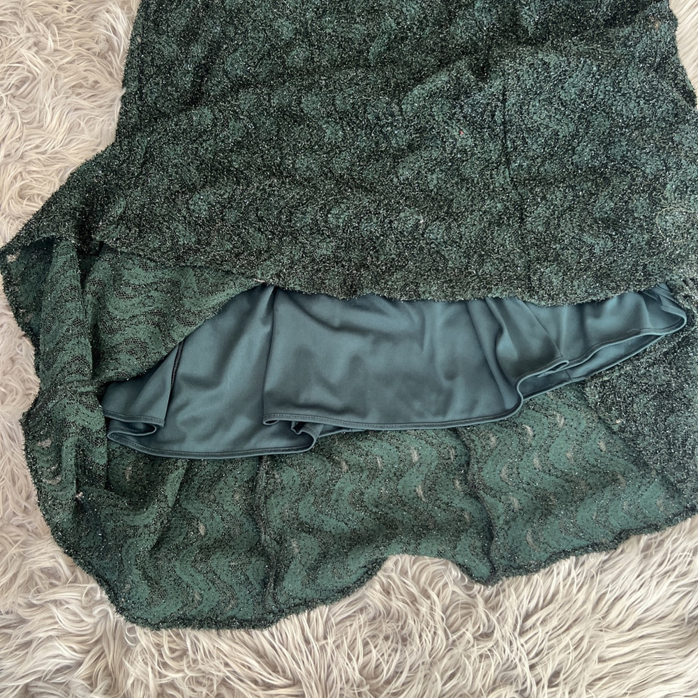 Vintage Green Lands Green Glitter Dress, Size M - Picture 9 of 10